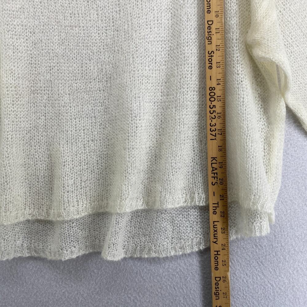 NINA KENDOSA Sweater OS Sheer Oversized Boxy Drop Shoulder Off White - Picture 8 of 9